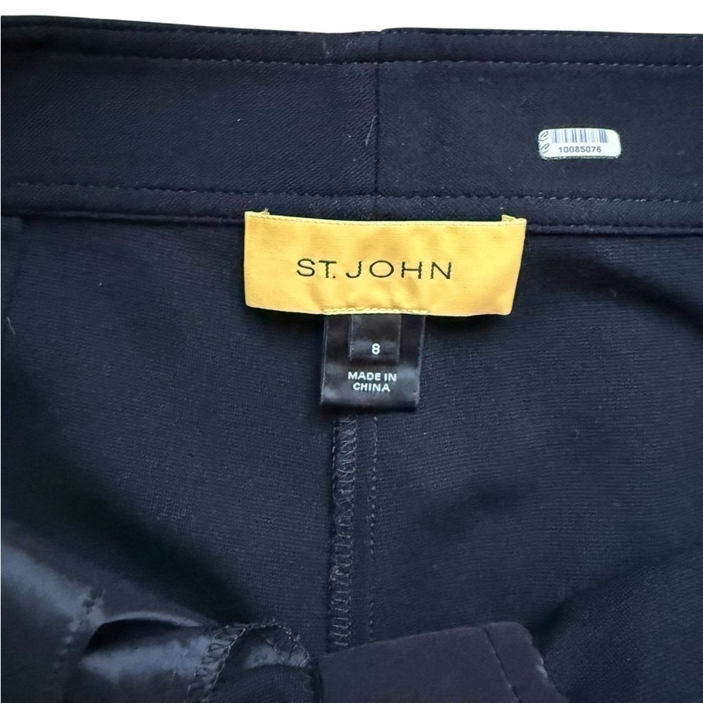St. John Women's Wide Leg Dress Pants Black With Gold Metal Accents Size 8 - Picture 3 of 4